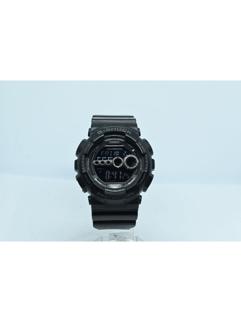 Casio G-Shock Men's Digital Watch Black Resin Reverse LCD World Time GD-100-1B
